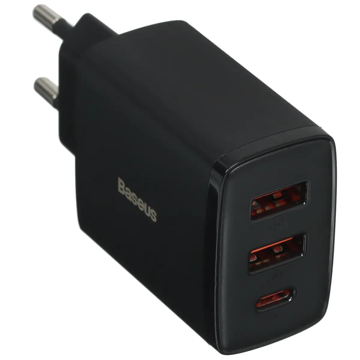 Wall charger Baseus Compact 2U+C black [power - 30 W, 3 A, up to 20 V, without cable, Apple PD, BC1.2, PD 3.0, QC 3.0]