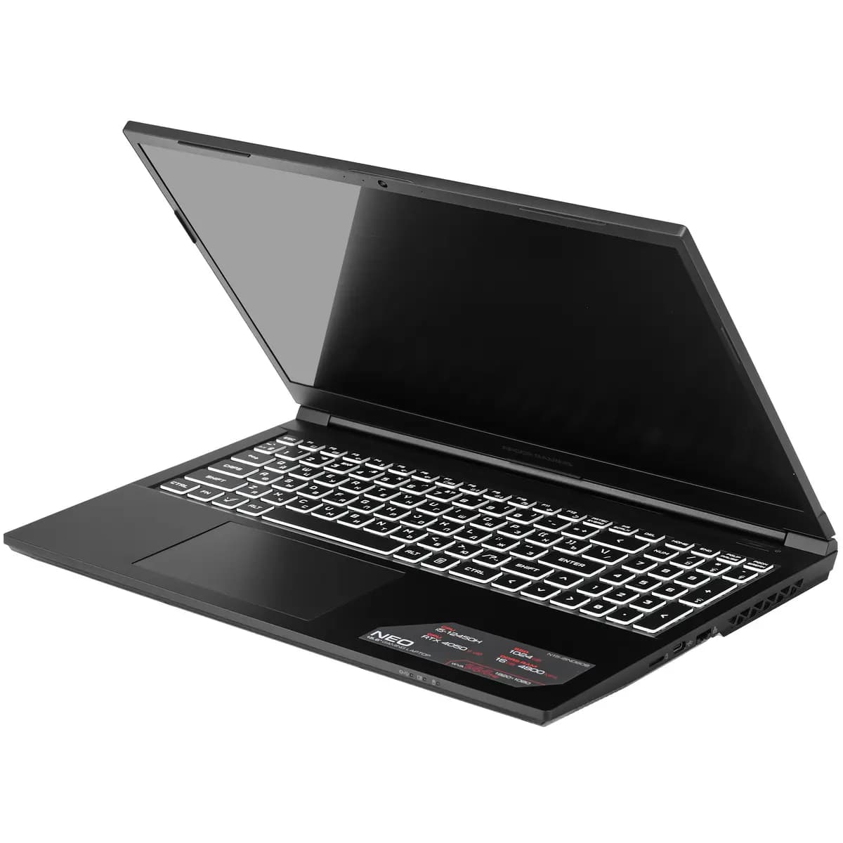 15.6" laptop ARDOR Gaming NEO N15-I5ND608 black [English/Russian layout, 1920x1080, IPS, Intel Core i5-12450H, cores: 4 x 2 GHz + 4 x 1.5 GHz, RAM 16 GB, SSD 1000 GB, GeForce RTX 4