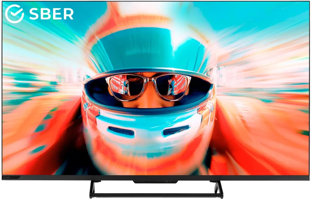 43" (108 cm) TV Sber SDF-43UQ7000MBA black [Direct LED, QLED, 4K UltraHD, Wi-Fi, 60 Hz, fireworks TV, HDMI x 3, USB x 2 pcs]