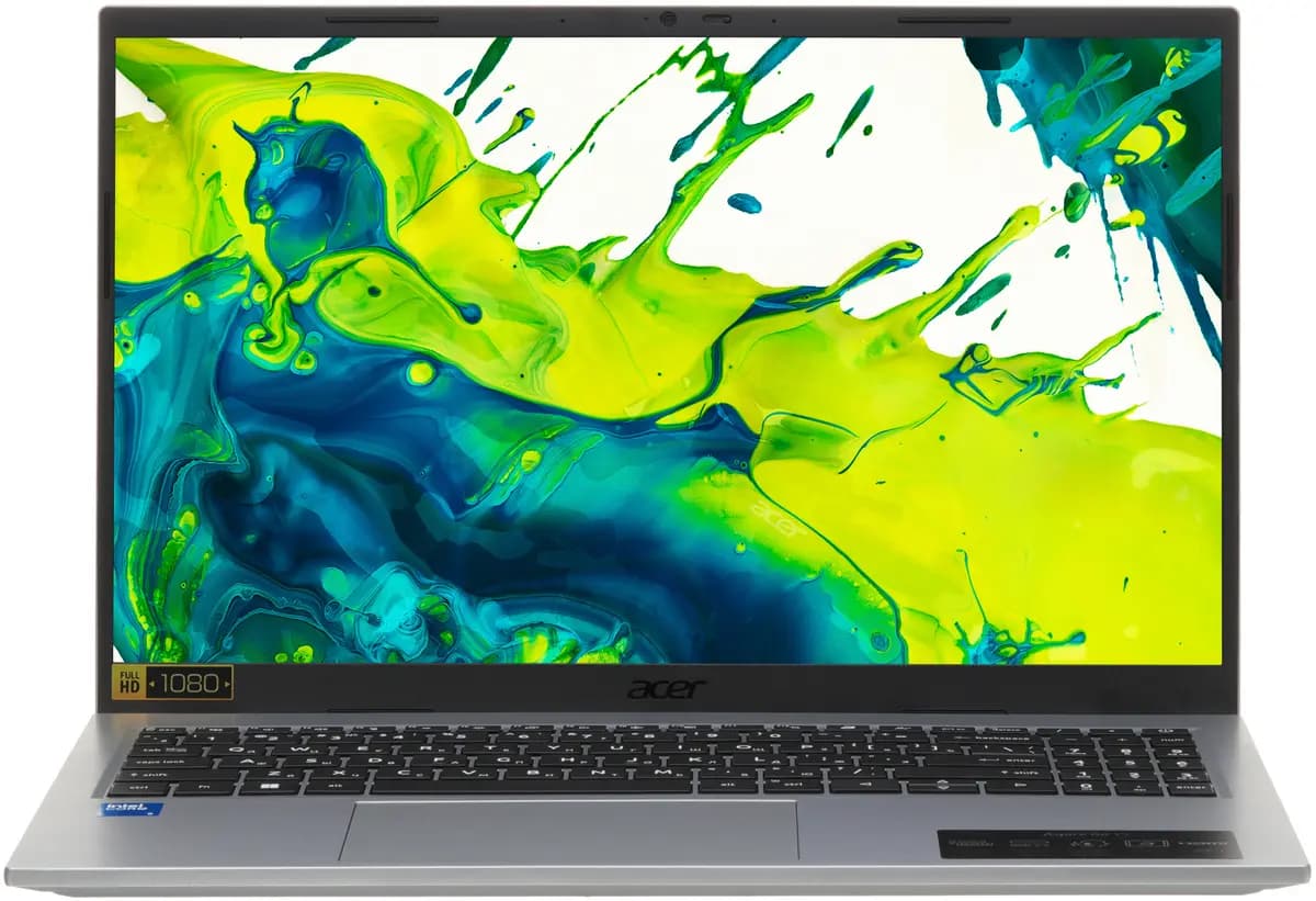 15.6" laptop Acer Aspire Go 15 AG15-72P-53F3 silver [English/Russian layout, 1920x1080, IPS, Intel Core 5 120U, cores: 2 x 1.4 GHz + 8 x 0.9 GHz, RAM 16 GB, SSD 512 GB, Intel UHD G