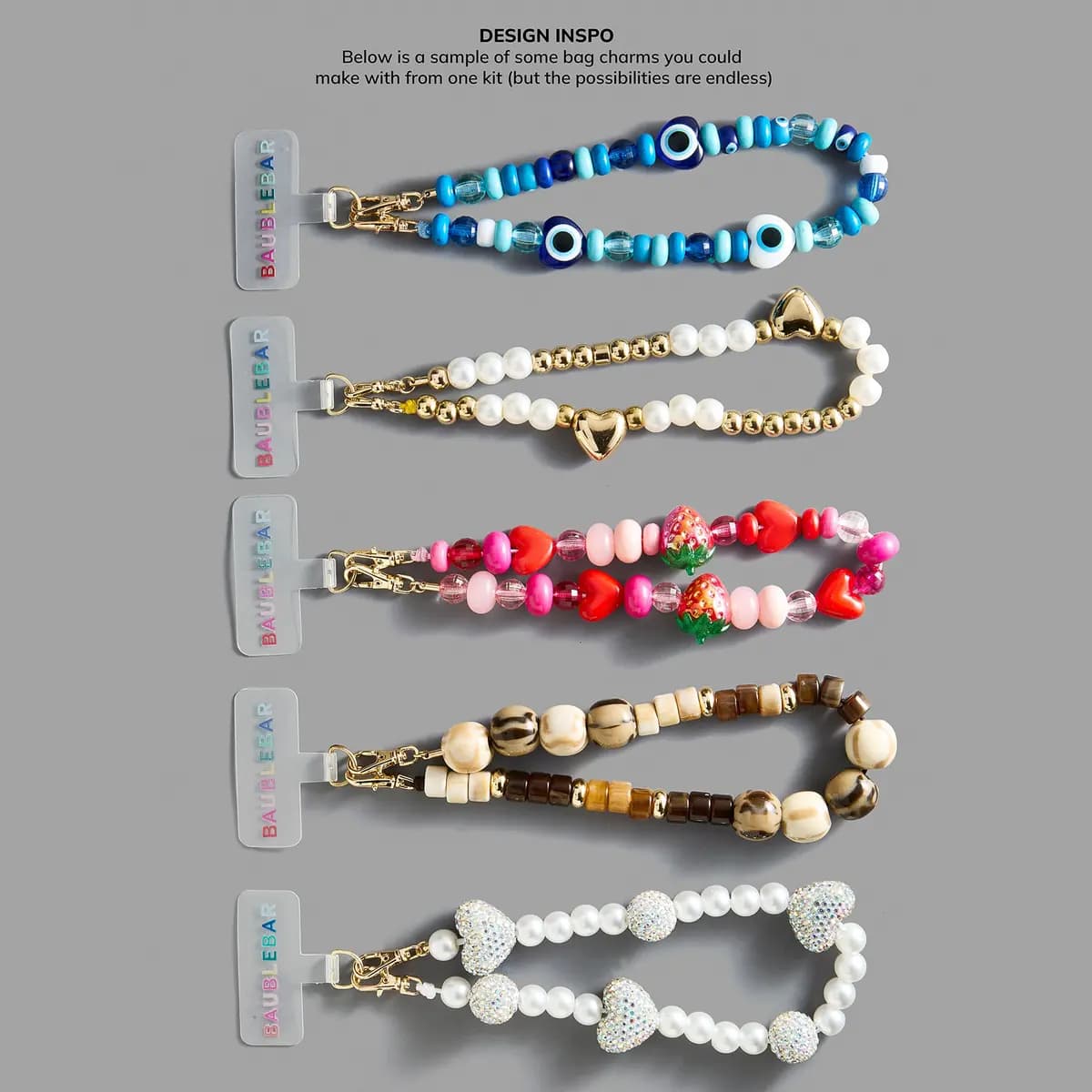 BaubleBar The Ultimate Bead Kit - Phone Strap [Customize 5 phone strap bases, available i, Choose from a mix of 434 beads — from alph, Includes 2 complete sets of alphabet beads]