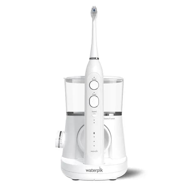 Waterpik Sonic-Fusion 2.0, White with Chrome – White (SF-03W010-1) [15 Ounces ( 444 ml ), 1400, 10]