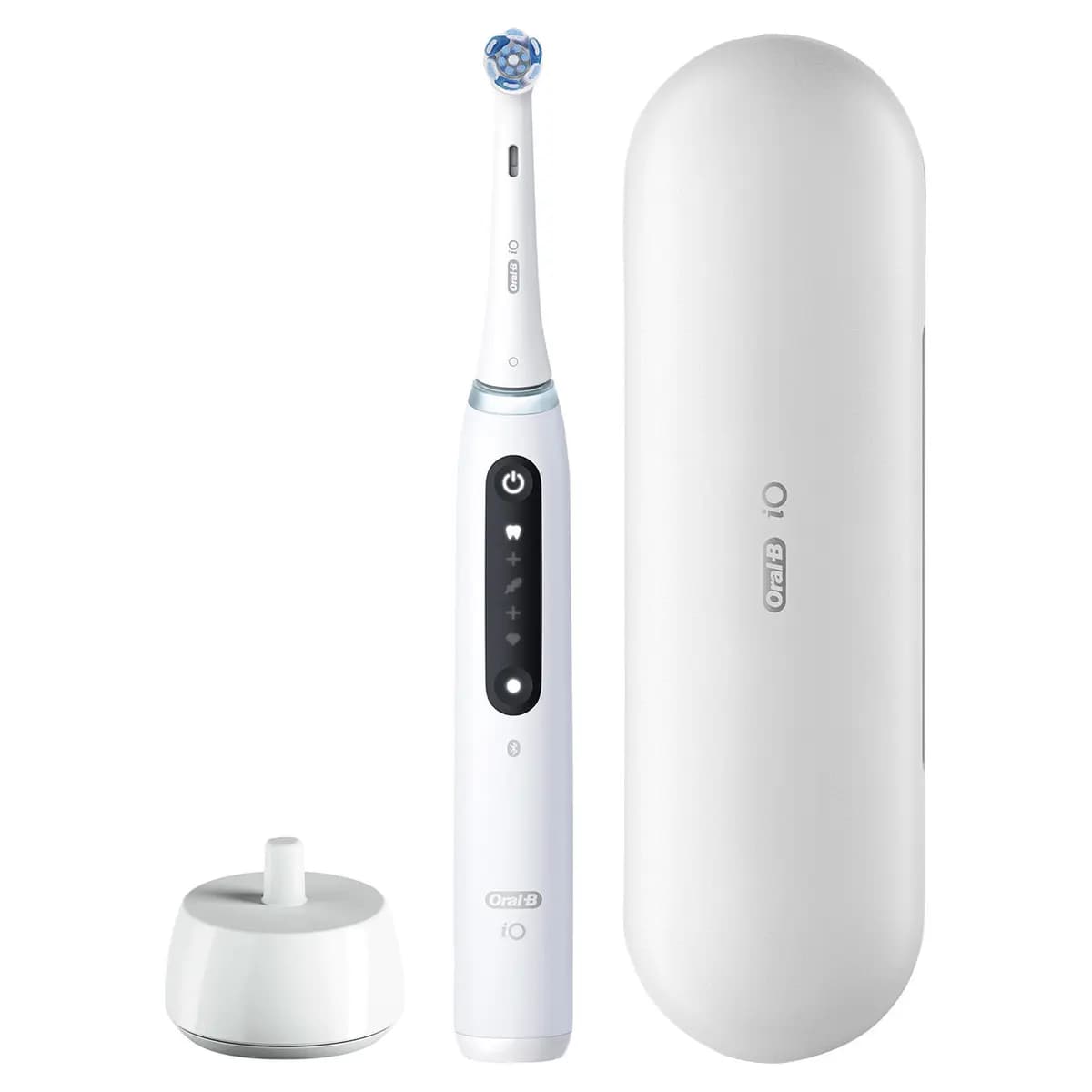Oral-B iO Series 5 Customizable Clean Rechargeable Electric Toothbrush, Matte White [Remove 100% more plaque, app, iO pressure sensor]