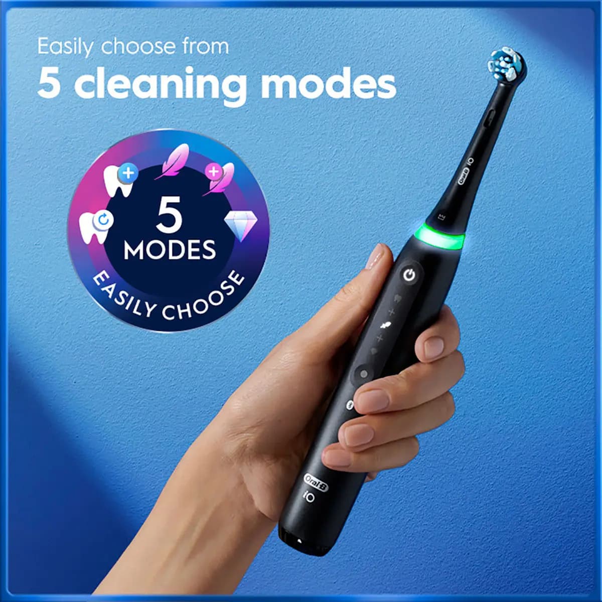 Oral-B iO Series 5 Customizable Clean Rechargeable Electric Toothbrush, Matte White [Remove 100% more plaque, app, iO pressure sensor]