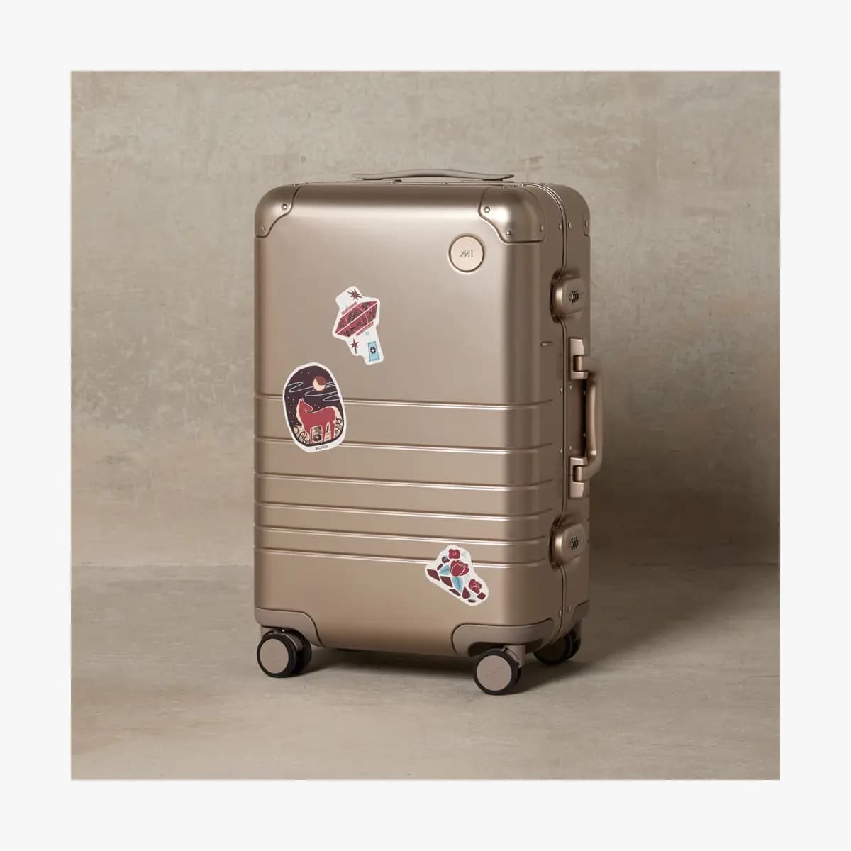 Monos Lunar New Year Stickers Horse [Set of three matte vinyl stickers, Adheres securely to any Monos suitcase, Original artwork by Melanie Choi]
