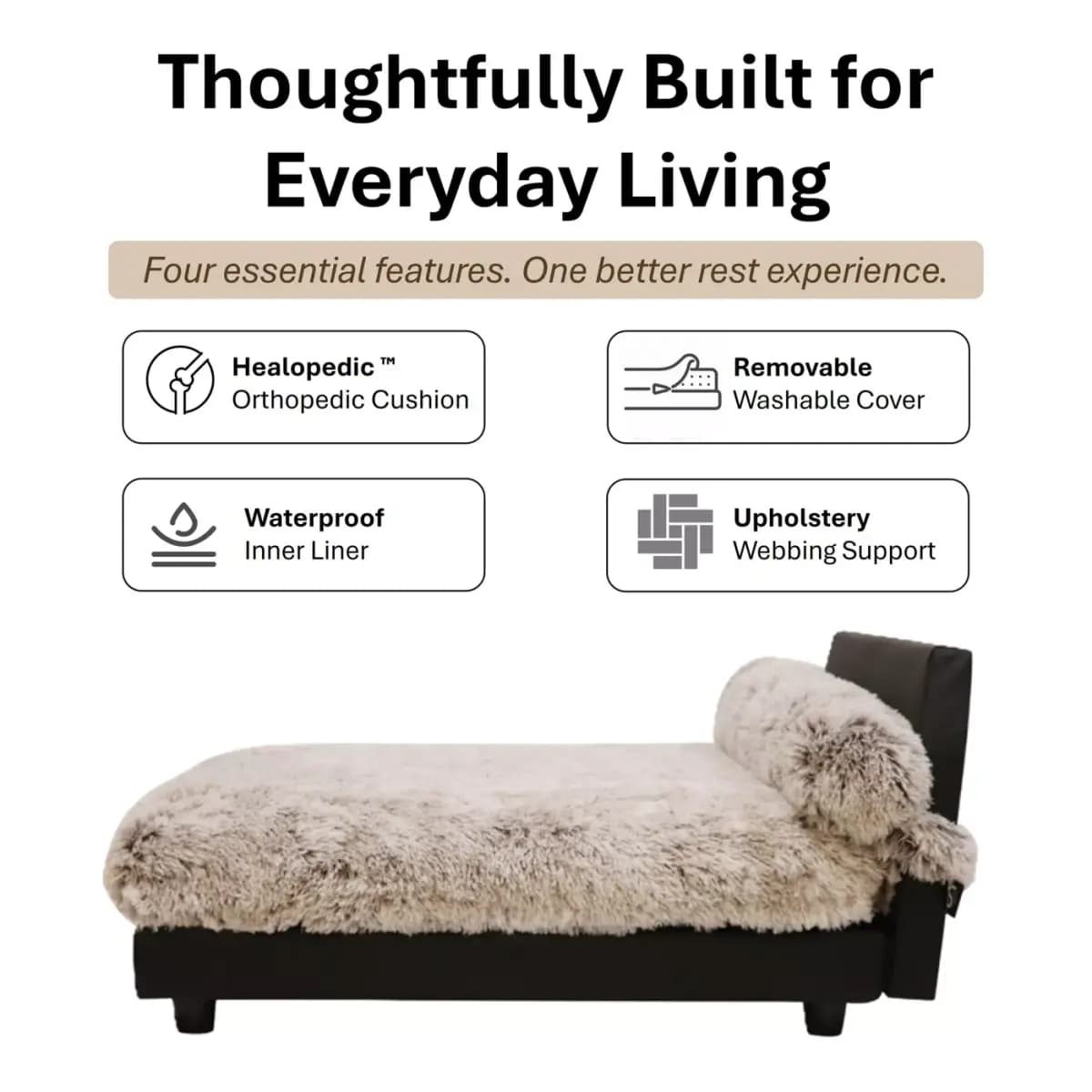 Club Nine Pets Lido Orthopedic Raised Dog Bed [Intended For Dog, Cat, Color Storm, Dimensions 28 x 20 x 18, Includes 1 sofa bed]
