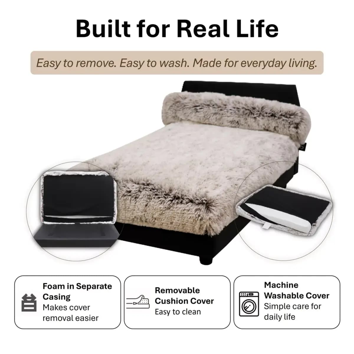 Club Nine Pets Lido Orthopedic Raised Dog Bed [Intended For Dog, Cat, Color Storm, Dimensions 28 x 20 x 18, Includes 1 sofa bed]