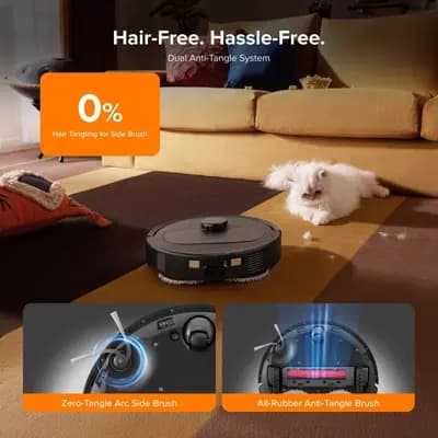 Roborock Qrevo Series Cordless Robot Vacuum and Mop 6.5" Cleaning Path Black [Battery, 39.37 Inches, 0 Inches]