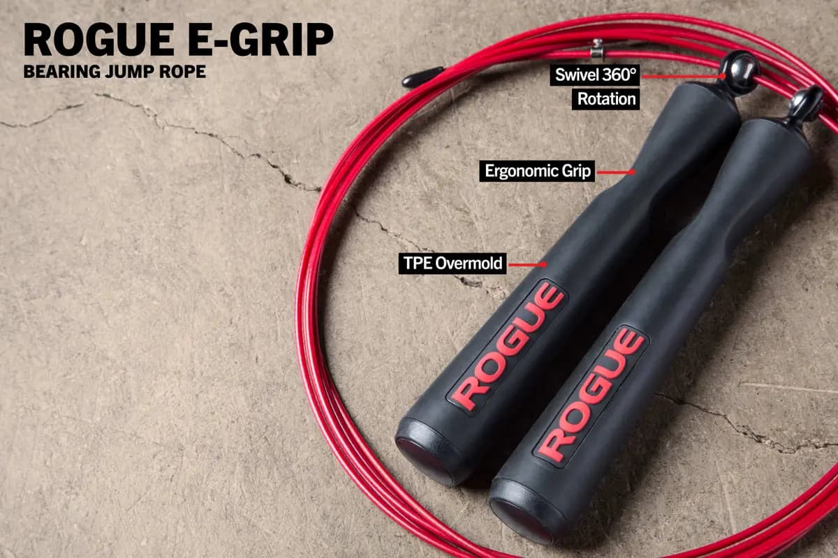 Rogue Fitness Rogue E-Grip Jump Rope [Black & Red, No, 0.4LB]