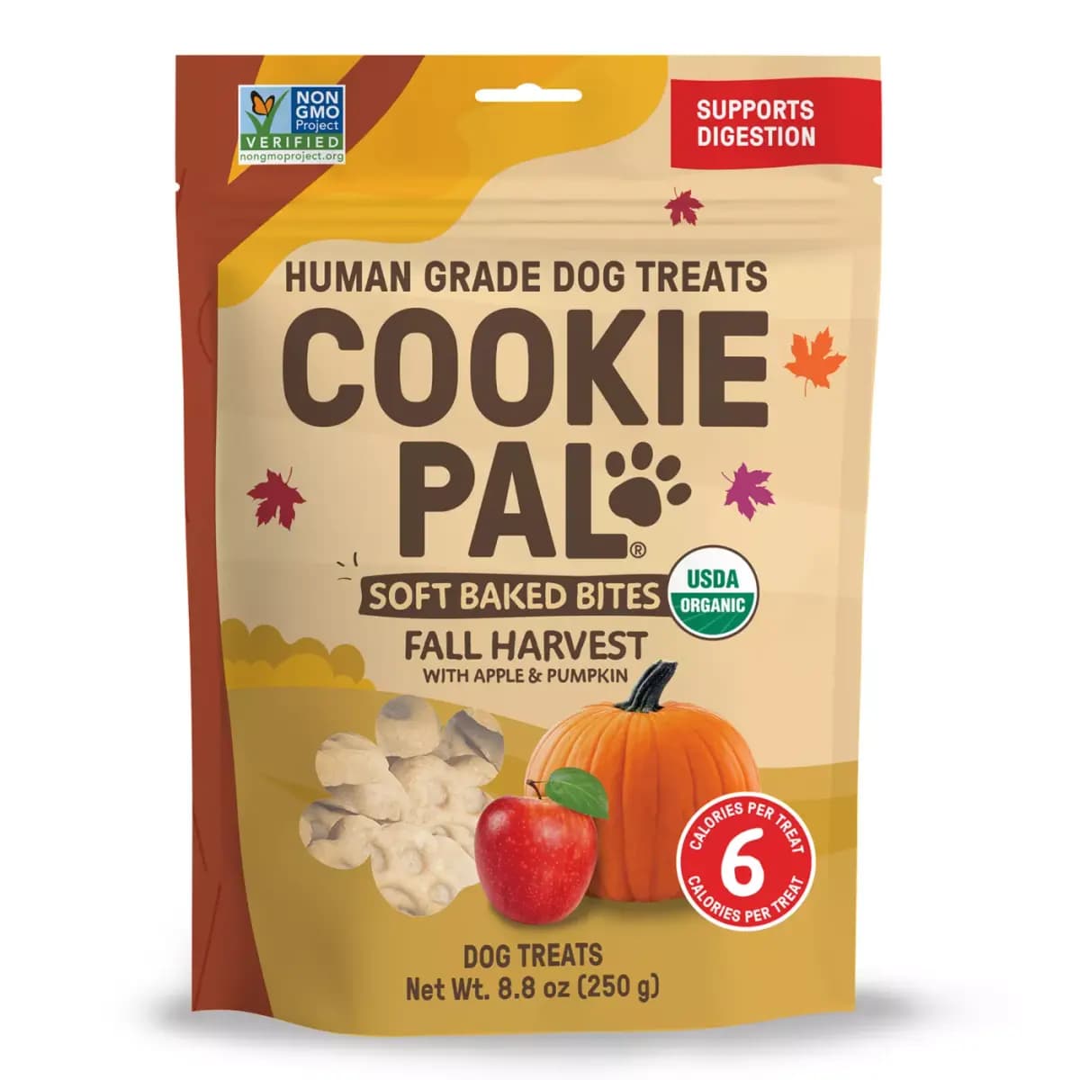 Cookie Pal Soft & Chewy Dog Treats, Fall Harvest - Apple & Pumpkin Flavor 8.8 oz [Species Dog, Brand COOKIE PAL, Food Type Soft Treats, Breed Size ALL]