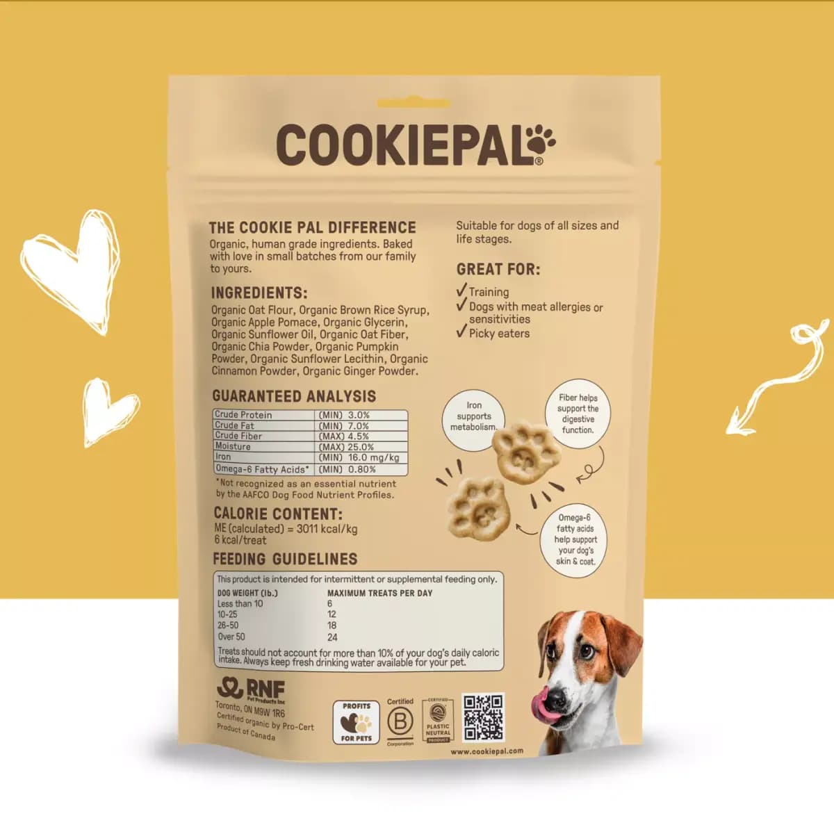 Cookie Pal Soft & Chewy Dog Treats, Fall Harvest - Apple & Pumpkin Flavor 8.8 oz [Species Dog, Brand COOKIE PAL, Food Type Soft Treats, Breed Size ALL]