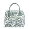Fit & Fresh Bloomington Lunch Bag - Sage Tesselating Geo: Insulated Lunchbox Set [Number of Pieces 5, Dimensions (Overall) 8.5 Inches (H) x 10 Inches (W) x 5.5 Inc, Closure Type Zi