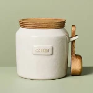 Hearth & Hand with Magnolia 29 fl oz Ceramic Stoneware Core Coffee Storage Canister Sour Cream - Hearth & Hand™ with Magnolia [Number of Pieces 1, Dimensions (Overall) 5.3 Inches (