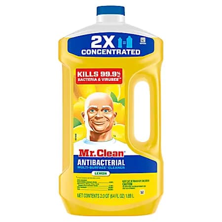 Mr. Clean Antibacterial All Purpose Floor Cleaner, Lemon Scent, 64 Oz [Number Of Containers 1, Size (container) 64 oz, antibacterial Yes, contains bleach No]