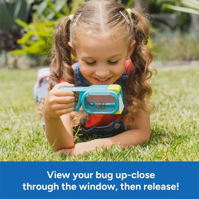 Fat Brain Toys GeoSafari Seek & Peek Bug Catcher [BUG CATCHING KIT FOR KIDS: Catch and release bugs, critters, insects, and more; Includes easy-to-use bug catcher tool with 2x magn