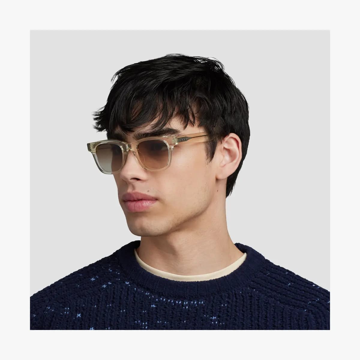 Monos Portico Sunglasses Crystal Champagne / Brown Gradient Lens [Premium Mazzucchelli cellulose acetate frames, Medium, Lens colour]