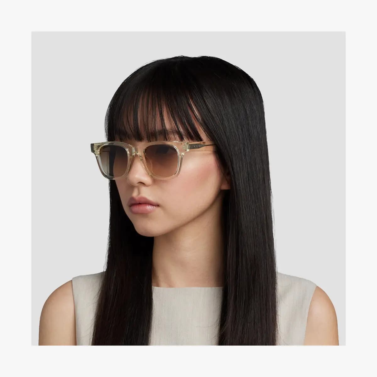 Monos Portico Sunglasses Crystal Champagne / Brown Gradient Lens [Premium Mazzucchelli cellulose acetate frames, Medium, Lens colour]