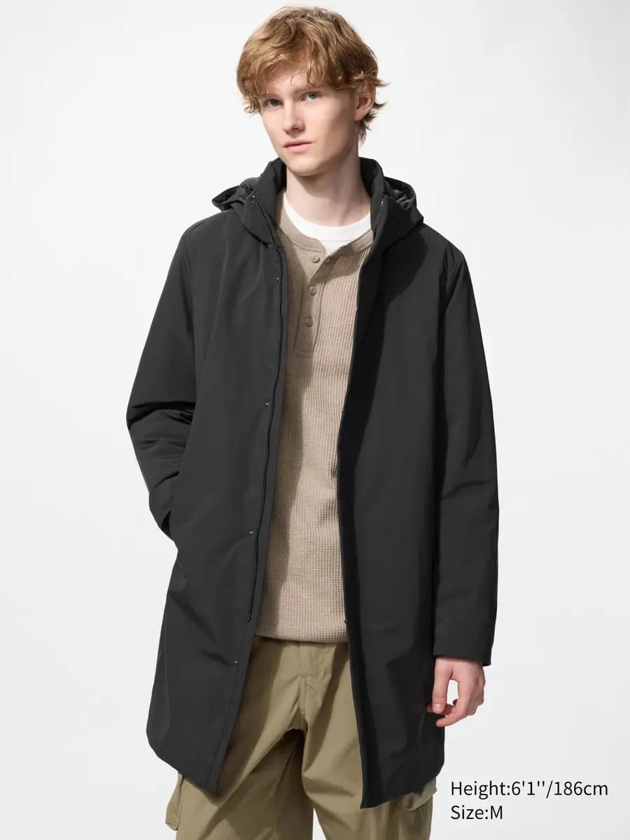 Uniqlo Hybrid Down Coat Black [Imported, Hand wash cold, Do not dry clean, BLACK]