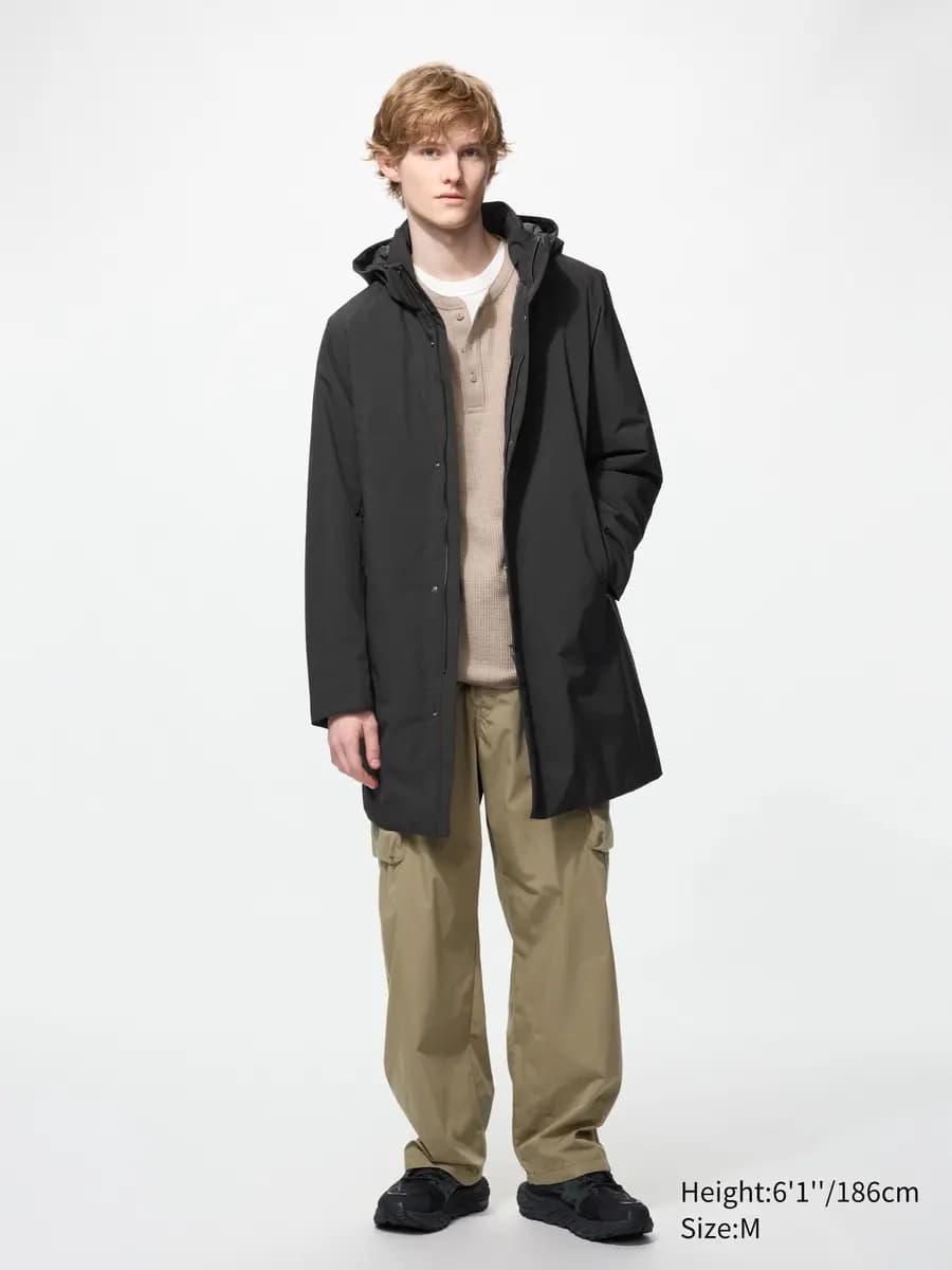 Uniqlo Hybrid Down Coat Black [Imported, Hand wash cold, Do not dry clean, BLACK]