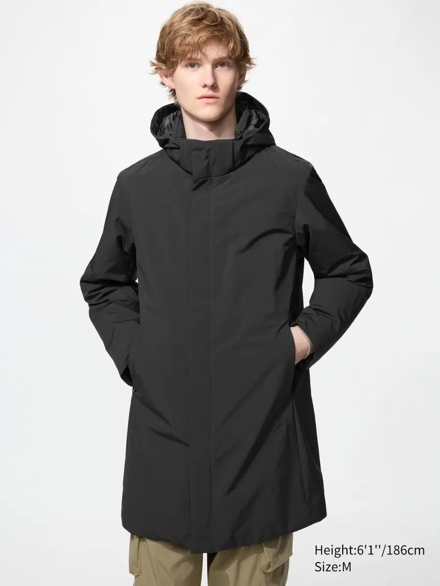 Uniqlo Hybrid Down Coat Black [Imported, Hand wash cold, Do not dry clean, BLACK]