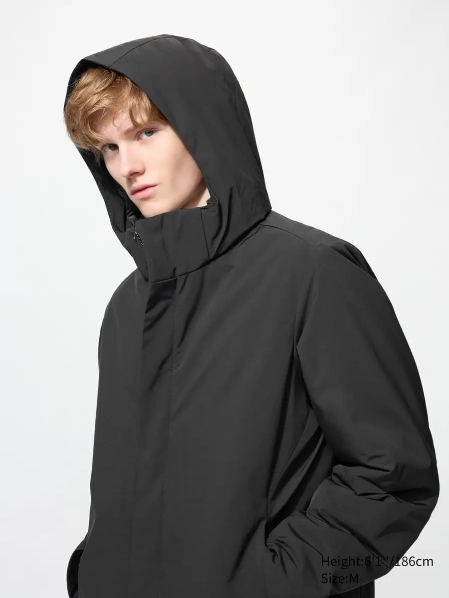 Uniqlo Hybrid Down Coat Black [Imported, Hand wash cold, Do not dry clean, BLACK]