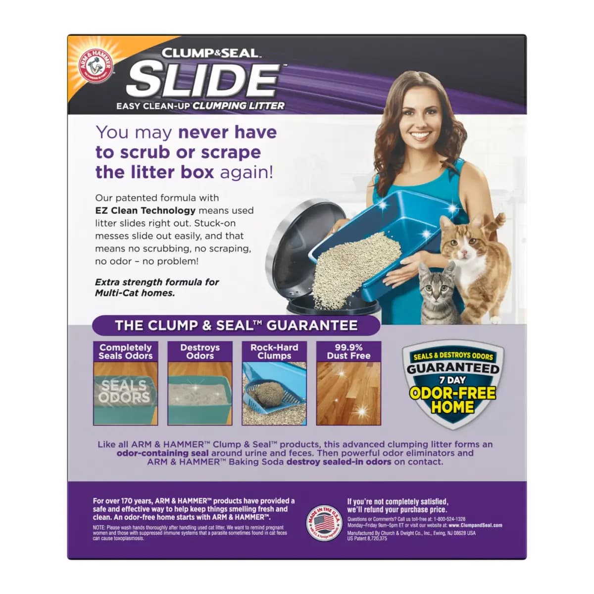 Arm & Hammer™ Clump & Seal Slide Clumping Multi-Cat Clay Cat Litter - Low Dust [Material Limestone, Bentonite, Baking Soda with p, Environment Type Indoors, Species Cats, Color Gra