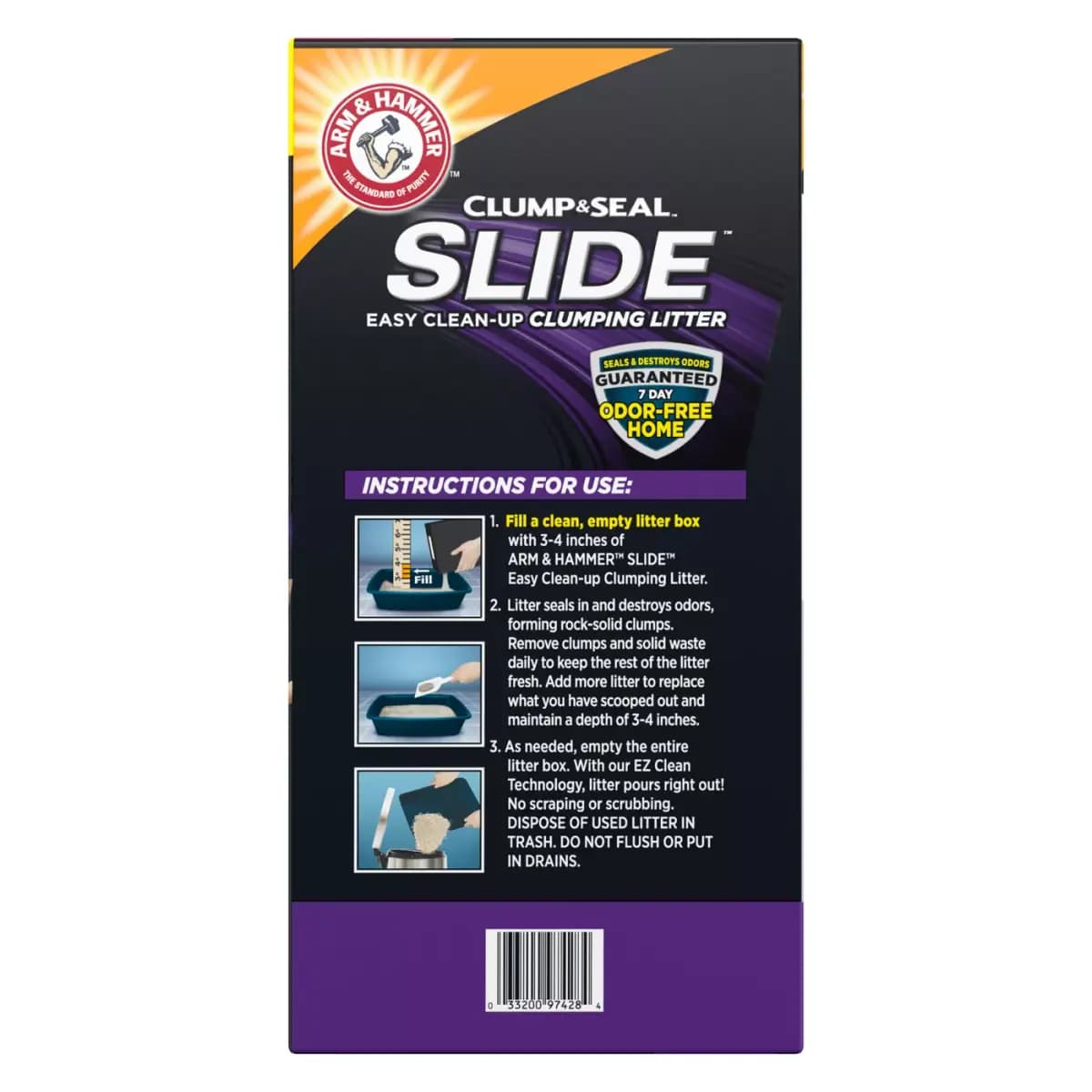 Arm & Hammer™ Clump & Seal Slide Clumping Multi-Cat Clay Cat Litter - Low Dust [Material Limestone, Bentonite, Baking Soda with p, Environment Type Indoors, Species Cats, Color Gra