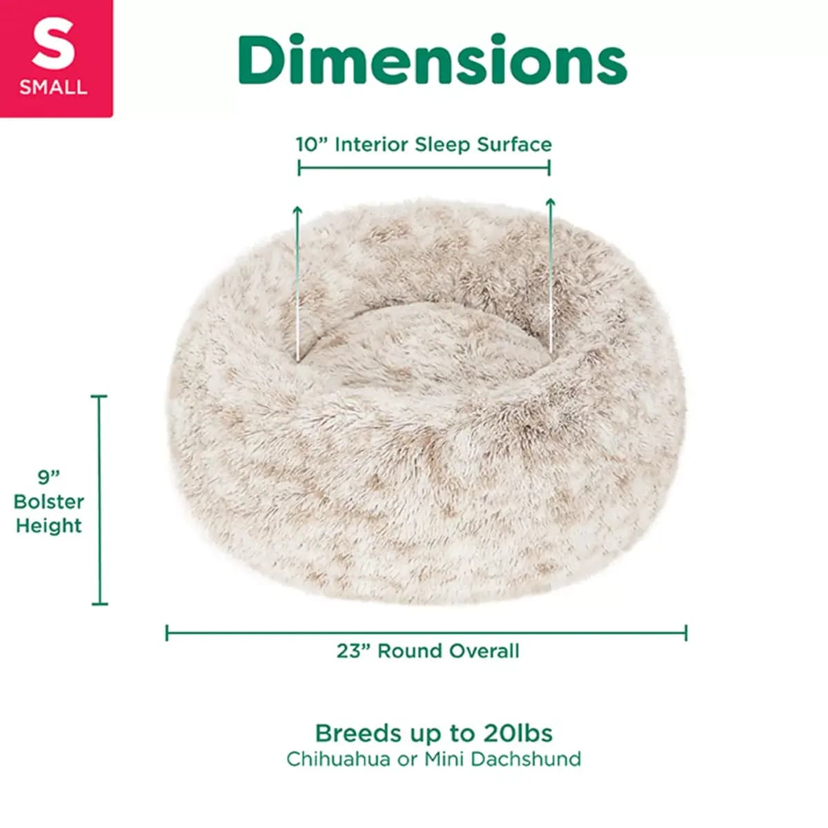 FurHaven Tan Medium Calming Cuddler Donut Pet Bed - Driftwood 23Lx23W [Description and Overview FurHaven Calming Cuddler Donut Pet Beds, Features COMFORT AS PRIORITY: The bolstered