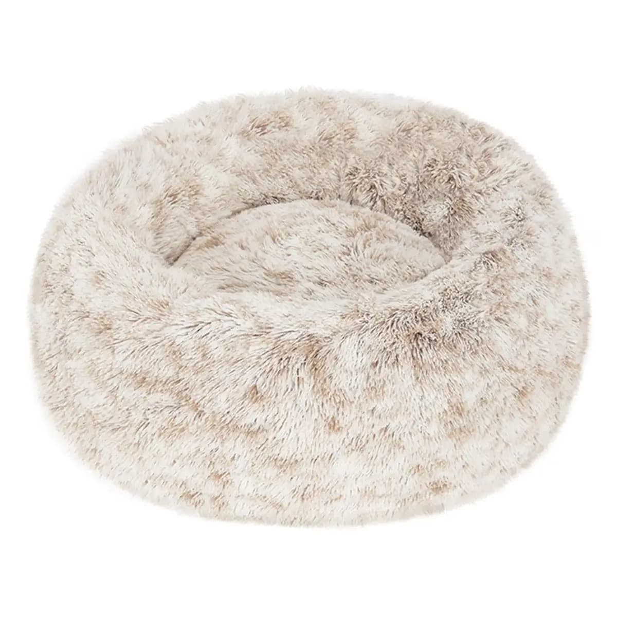 FurHaven Tan Medium Calming Cuddler Donut Pet Bed - Driftwood 23Lx23W [Description and Overview FurHaven Calming Cuddler Donut Pet Beds, Features COMFORT AS PRIORITY: The bolstered