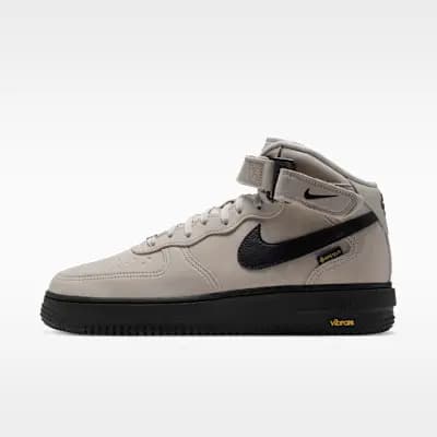 Nike Air Force 1 Mid '07 GORE-TEX Vibram Men's Shoes Summit White/Blue Tint/Black [Summit White/Blue Tint/Black, Vibram outsole adds traction and durability., Padded collar]
