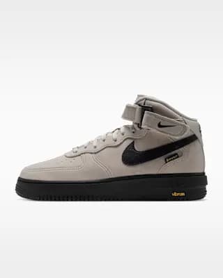 Nike Air Force 1 Mid '07 GORE-TEX Vibram Men's Shoes Summit White/Blue Tint/Black [Summit White/Blue Tint/Black, Vibram outsole adds traction and durability., Padded collar]