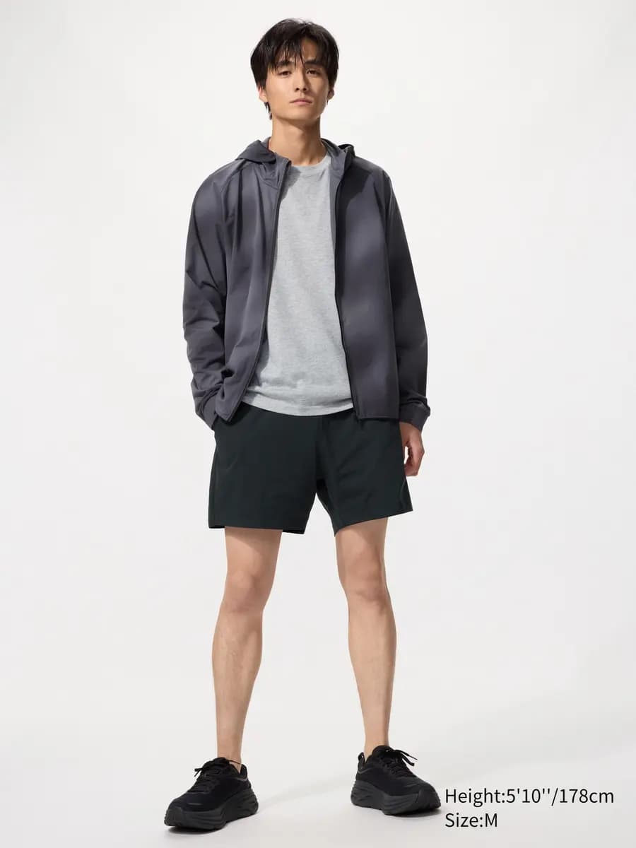 Uniqlo Ultra Stretch Active Shorts | 5" Black [Imported, With quick-drying "DRY-EX" technology., Made with ultra-fine yarn for a smooth touch.]