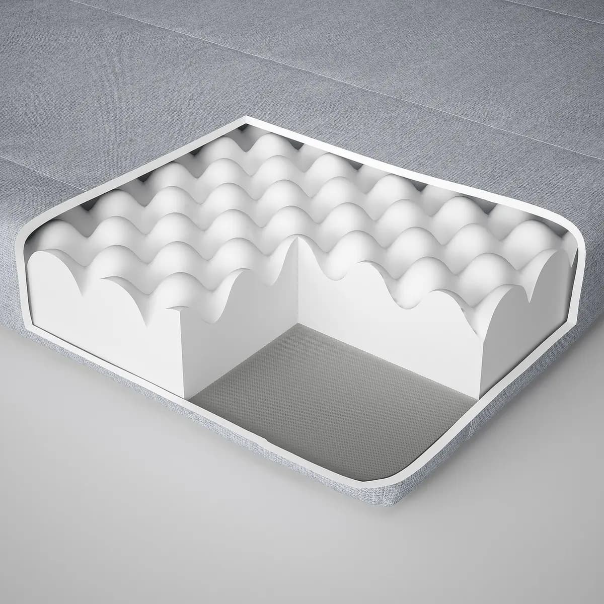 IKEA ÅGOTNES Foam mattress, firm/light blue Twin [Length 74 3/8 ", Width 38 1/4 ", Thickness 3 7/8 "]