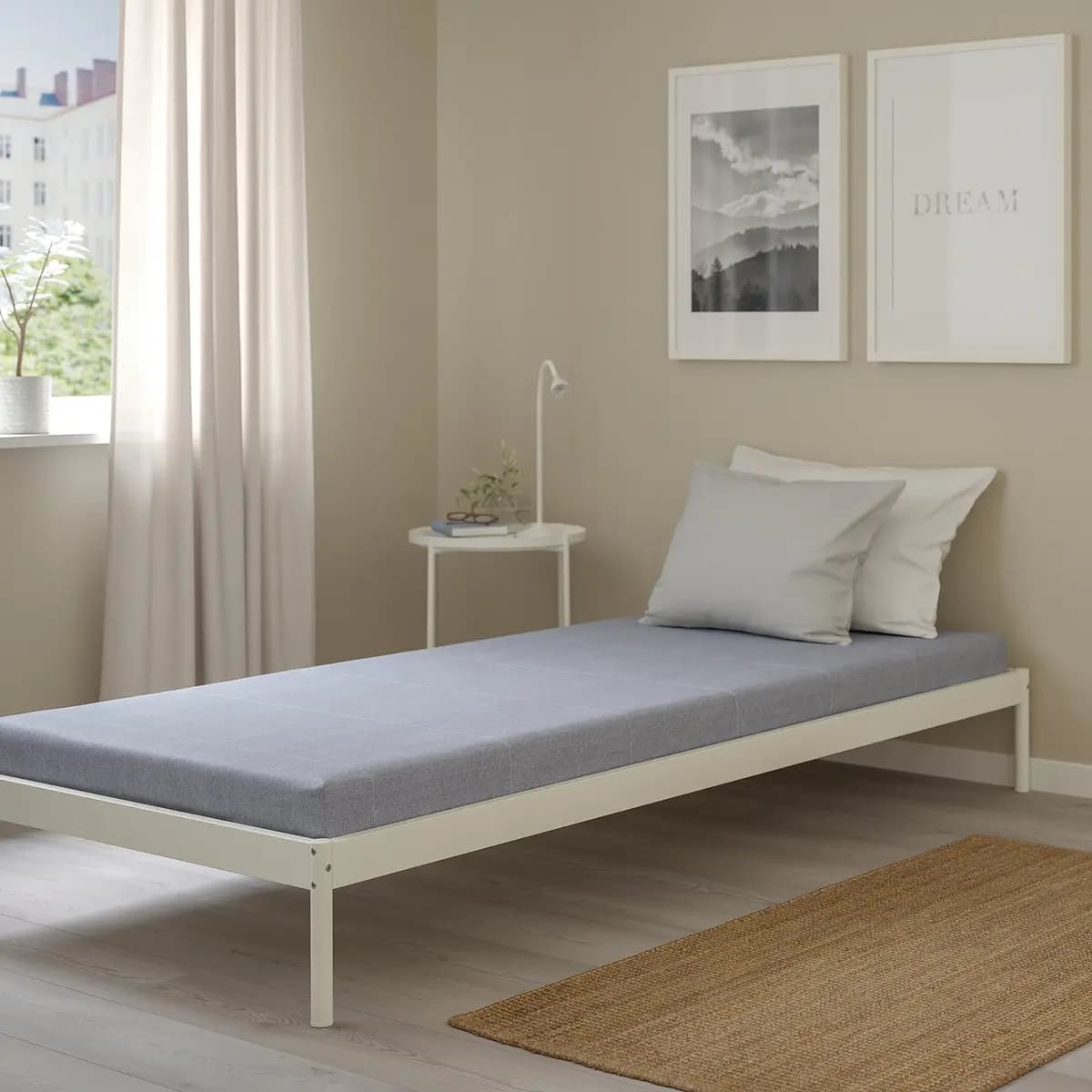 IKEA ÅGOTNES Foam mattress, firm/light blue Twin [Length 74 3/8 ", Width 38 1/4 ", Thickness 3 7/8 "]