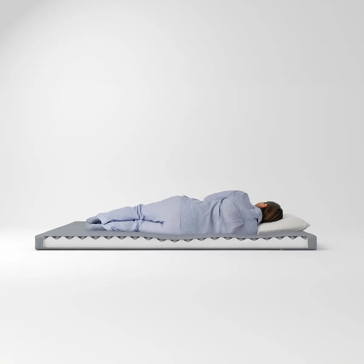 IKEA ÅGOTNES Foam mattress, firm/light blue Twin [Length 74 3/8 ", Width 38 1/4 ", Thickness 3 7/8 "]