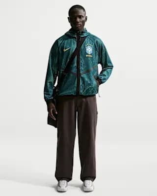 Brazil Men's Nike Dri-FIT Soccer Anthem Jacket Geode Teal/Light Menta/Midwest Gold [100% polyester, Machine wash, XS-3XL]