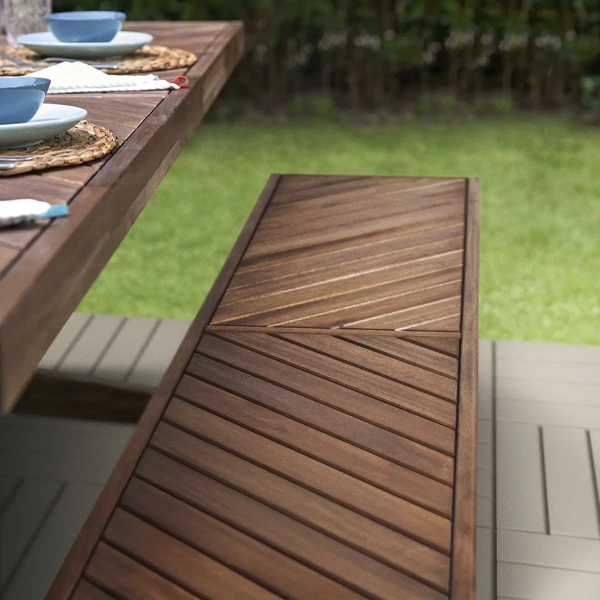 IKEA NORRMANSÖ Bench, outdoor, acacia [Width 39 3/8 ", Depth 15 3/4 ", Height 17 3/4 "]