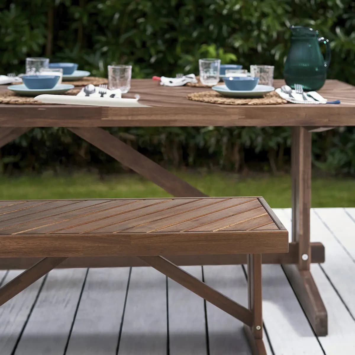 IKEA NORRMANSÖ Bench, outdoor, acacia [Width 39 3/8 ", Depth 15 3/4 ", Height 17 3/4 "]