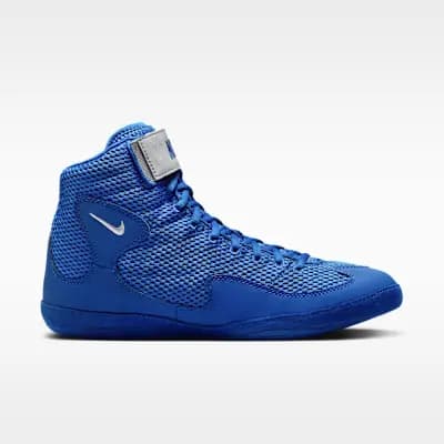 Nike Inflict Wrestling Shoes Game Royal/White/Metallic Silver [Game Royal/White/Metallic Silver, Lightweight mesh helps keep your foot cool., Foam cushioning feels light and comfor