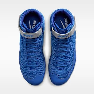 Nike Inflict Wrestling Shoes Game Royal/White/Metallic Silver [Game Royal/White/Metallic Silver, Lightweight mesh helps keep your foot cool., Foam cushioning feels light and comfor