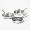 12pc Stainless Steel Nonstick Cookware Set Dark Gray - Figmint™ [Nonstick, Ceramic, 18/0 Stainless Steel, 18]
