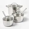 12pc Stainless Steel Nonstick Cookware Set Dark Gray - Figmint™ [Nonstick, Ceramic, 18/0 Stainless Steel, 18]