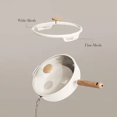 Carote 5qt Ceramic Nonstick Saute Pan with Lid Cream [Plastic, Silicone, Ceramic]