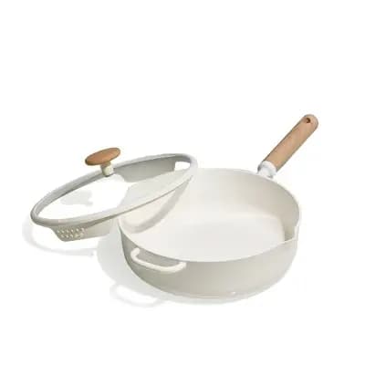 Carote 5qt Ceramic Nonstick Saute Pan with Lid Cream [Plastic, Silicone, Ceramic]