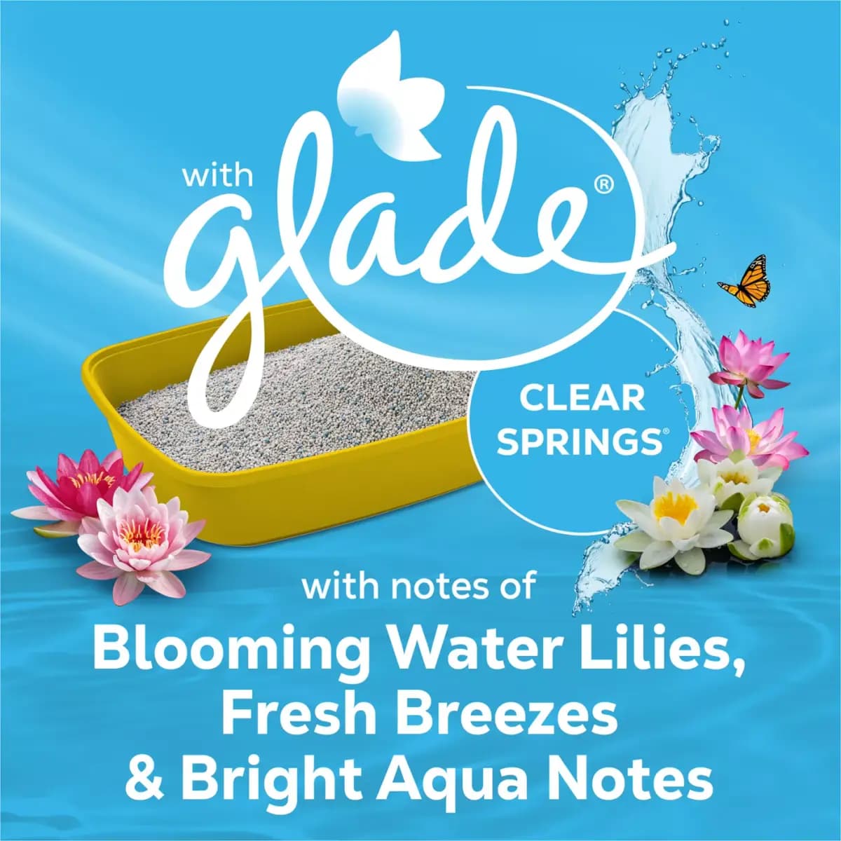Purina® Tidy Cats® With Glade Clear Springs Multi Cat Clumping Clay Cat Litter - Scented, Low Dust [Material Natural Clay Product With Deodorizing Sy, Environment Type Indoors, Spe