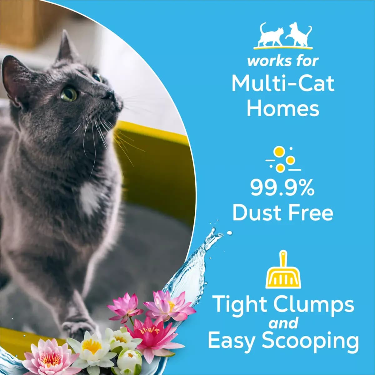 Purina® Tidy Cats® With Glade Clear Springs Multi Cat Clumping Clay Cat Litter - Scented, Low Dust [Material Natural Clay Product With Deodorizing Sy, Environment Type Indoors, Spe