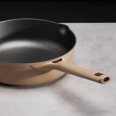 Carote 5qt Nonstick Saute Pan with Lid Taupe [5 Quart, Silicone, 11 Inches]