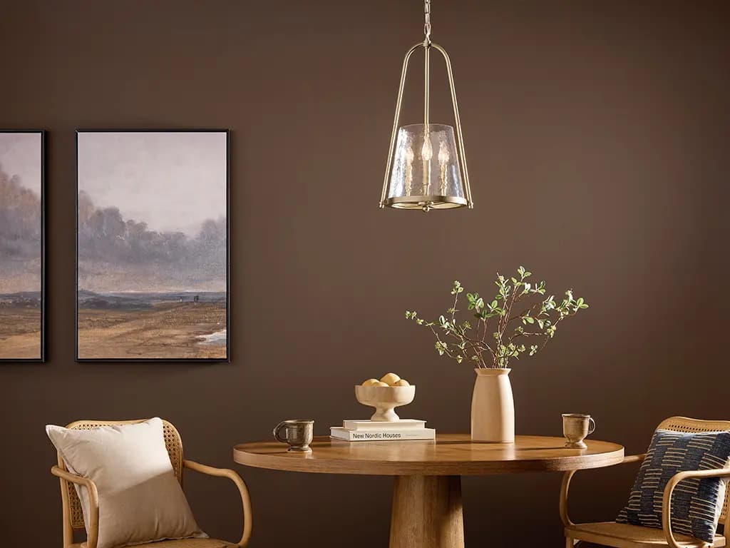 Kichler Nerine Pendant Brushed Nickel (82432) [Attribute 3-Light, Attribute Clear Hammered Glass, Height 21.38]