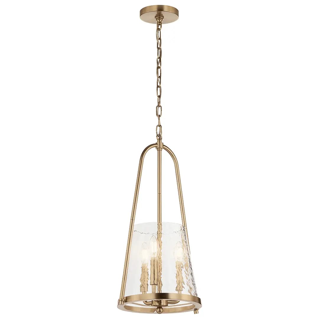Kichler Nerine Pendant Brushed Nickel (82432) [Attribute 3-Light, Attribute Clear Hammered Glass, Height 21.38]