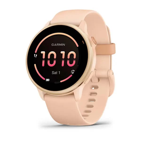 Garmin vívoactive 6 Metallic Pink Dawn with Pink Dawn Band [AMOLED (optional always-on mode), Swim, 5 ATM, 1.2" (30.4 mm) diameter]